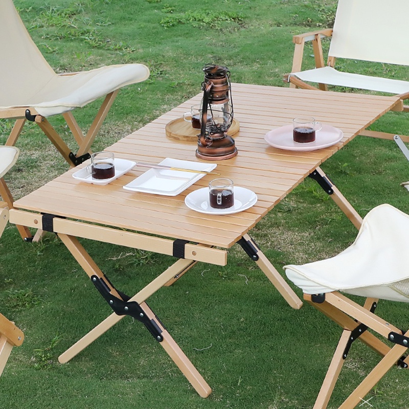 Bàn Gỗ Gấp Gọn Dã Ngoại - Bàn Du Lịch Xếp Gọn Kích Thước 90cm - 120cm Trọng Tải 30Kg Kèm Túi Đựng