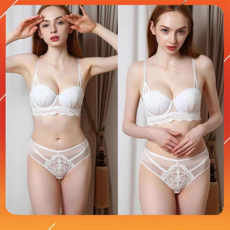 Set bộ đồ lót ren cao cấp áo có gọng cup ngang đệm mút vừa cực sang chảnh B14920