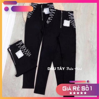 QUẦN BÒ JEANS LƯNG CAO ĐAN XÍCH EO