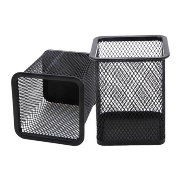 Khay, cốc cắm bút sắt đen vuông không han gỉ  - văn phòng phẩm chính hãng giá rẻ - HV Store 244