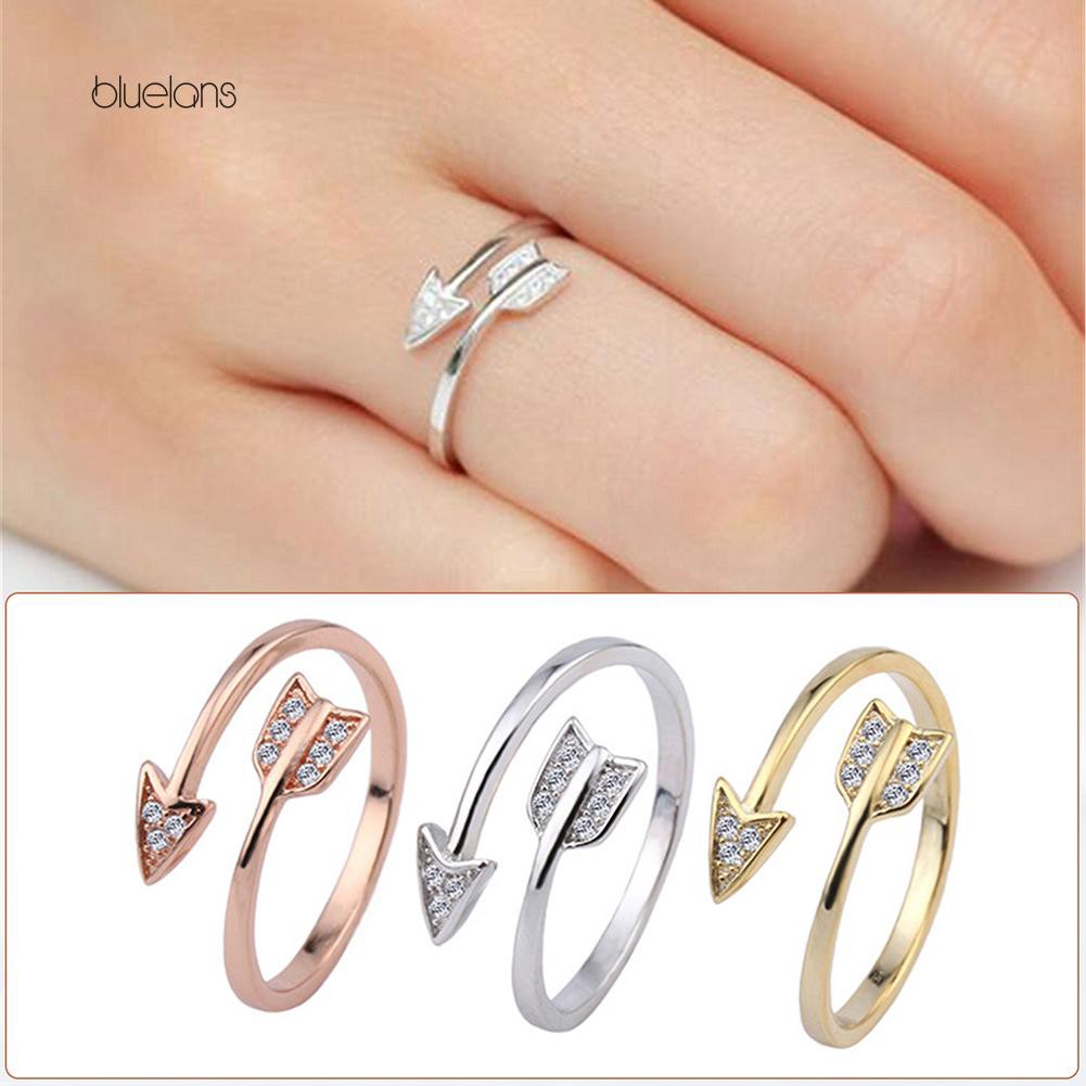 Nhẫn Đôi Hình Mũi Tên Đính Đá Thời Trang Cho Nam Nữ