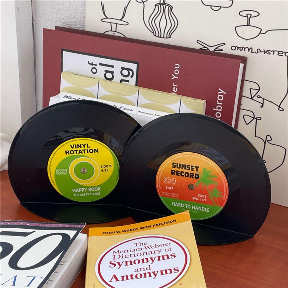 Mmluck Vinyl Đầu Đĩa Ghi Âm Sáng Tạo Hình Dạng LP Cổ Điển Không Trượt Trang Trí Sách Hỗ Trợ Trang Trí