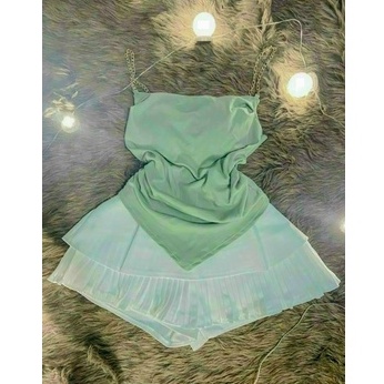 áo yếm 2 dây xích chất bozip đẹp, kèm mút, nhún 2 bên sườn