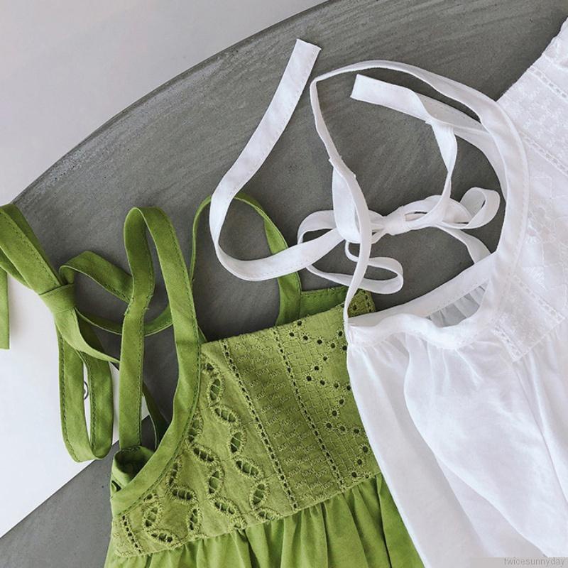 Áo croptop hai dây mềm mại màu trơn thời trang mùa hè cho bé gái