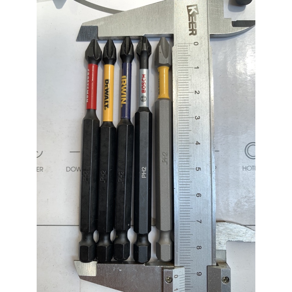 Combo 5 mũi PH2 đủ mọi thương hiệu nổi tiếng Dewalt Bosch Irwin Craftsman có từ
