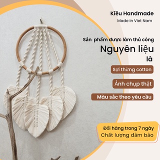 Vòng Macrame lá trang trí treo tường -ảnh thật