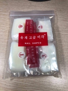 Móng nối, móng úp size 0-9( bịch 500 móng)