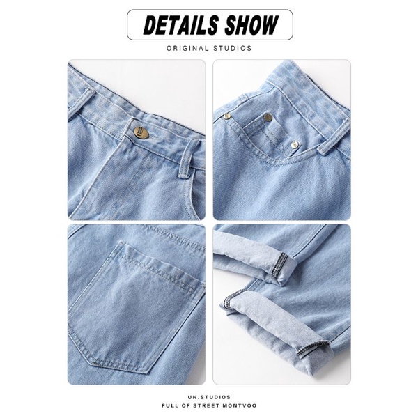 Quần jean bò baggy nam quần jean baggy nam dáng Unisex hàng Quảng Châu phong cách Hàn Quốc Pink Apricot Shop | BigBuy360 - bigbuy360.vn