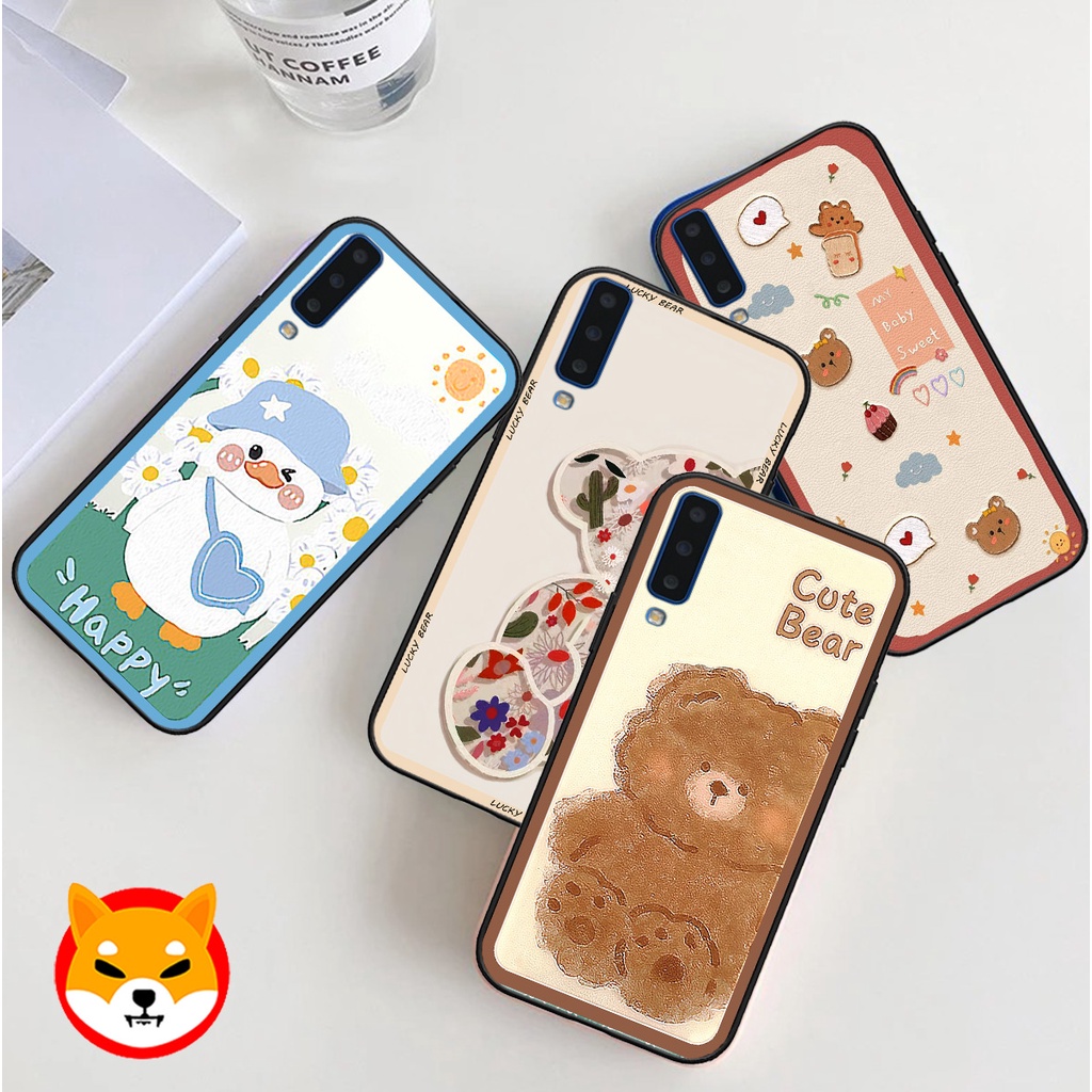 Ốp Samsung A7 2018 / A9 2018 in hình gấu , trái tim , vịt cute duck dễ thương
