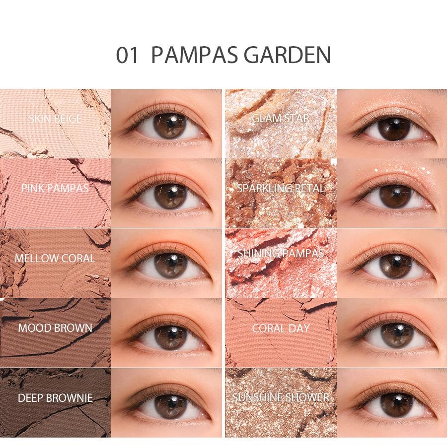 Bảng Phấn Mắt 10 Màu Siêu Lấp Lánh Romand Better Than Eye Palette 7.5g