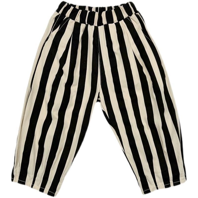 Quần Dài Ống Rộng  Kẻ Sọc Phong Cách Hàn Quốc Cho Bé Trai bé gái