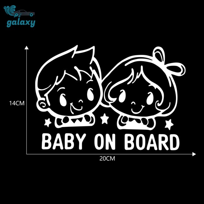 Galaxy Miếng Dán Cảnh Báo Baby On Board Nhiều Màu Trang Trí Xe Hơi
