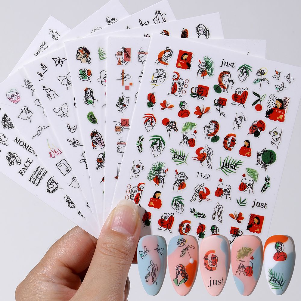 [Hàng mới về] Nhãn dán họa tiết hình học graffiti thời trang tự trang trí móng nghệ thuật