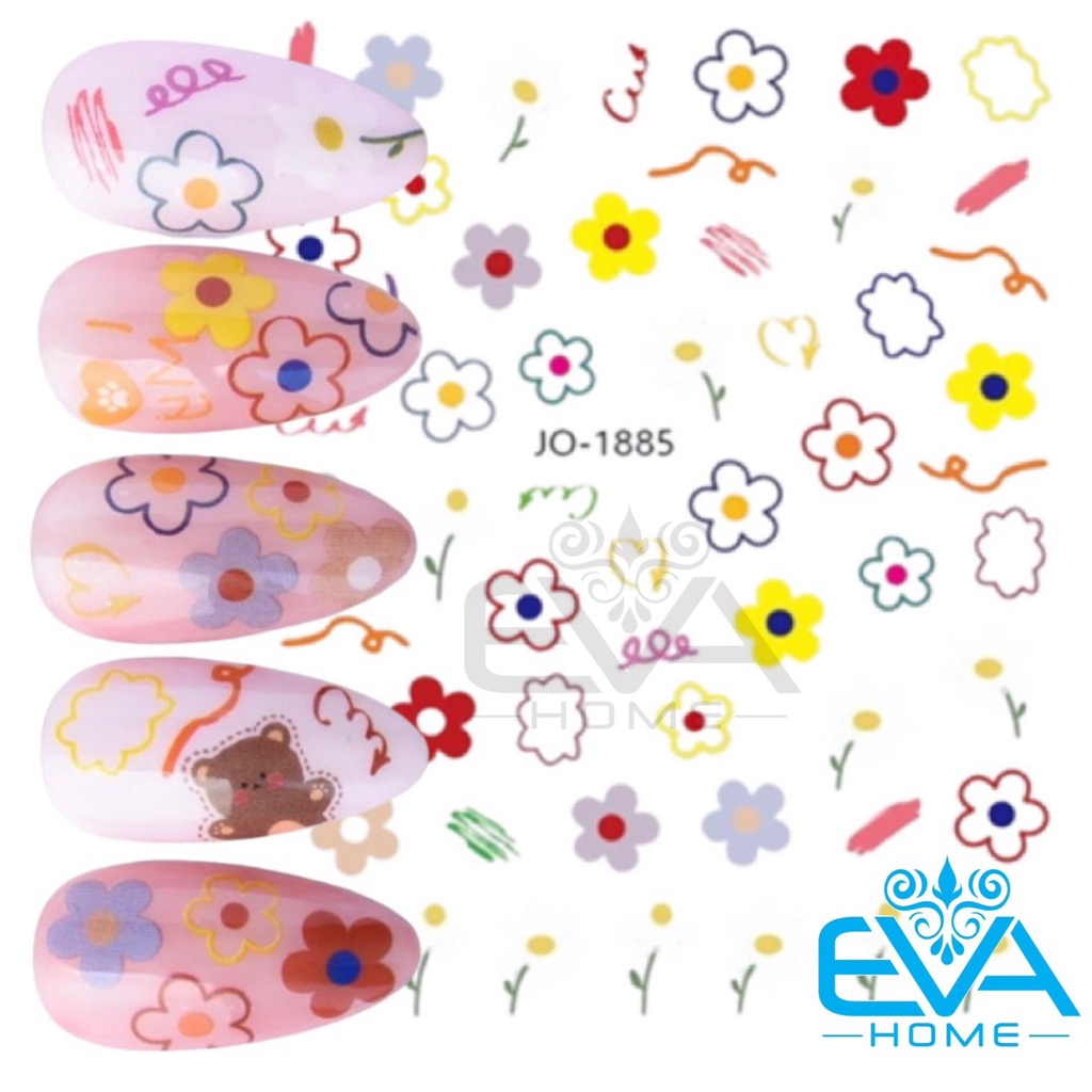 Sticker Dán Móng Tay 3D Dạng Decal Dán Móng Chống Nước Joyful Nails Hoạ Tiết Line Emoji Nhiều Mẫu JO1881 - JO1886