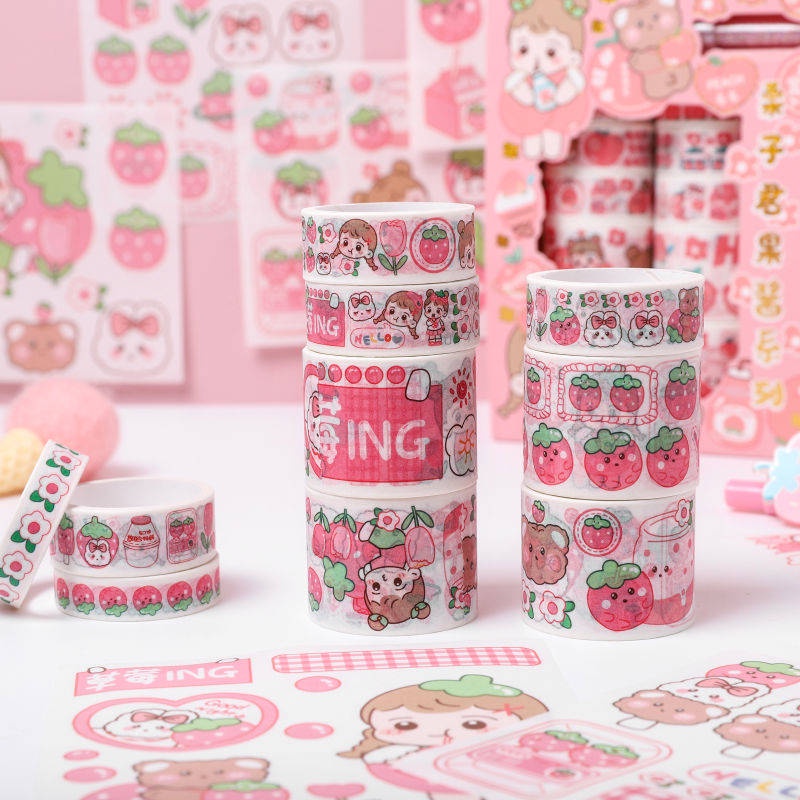Hình Dán Trẻ Em。 Set Băng Keo Dán Trang Trí Hình Cô Gái Trái Tim Dễ Thương DIY