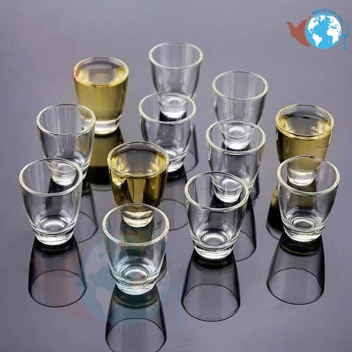 Ly uống rượu,bộ 12 chiếc chén thủy tinh uống rượu 33ml