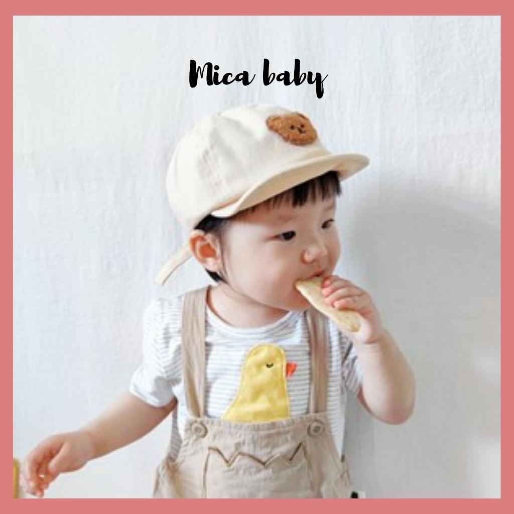 Mũ lưỡi trai mềm đính gấu bông xù dễ thương cho bé MH116 Mica Baby