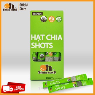 Hạt Chia Shots hữu cơ Smile Nuts gói nhỏ tiện dụng 8g x 10 gói - Organic Chia Seed Shots 8g x 10 bag