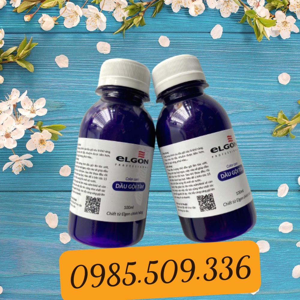 Dầu gội tím Elgon, dầu gội khử vàng chính hãng, dầu gội giữ màu dành cho tóc tẩy nhuộm màu thời trang