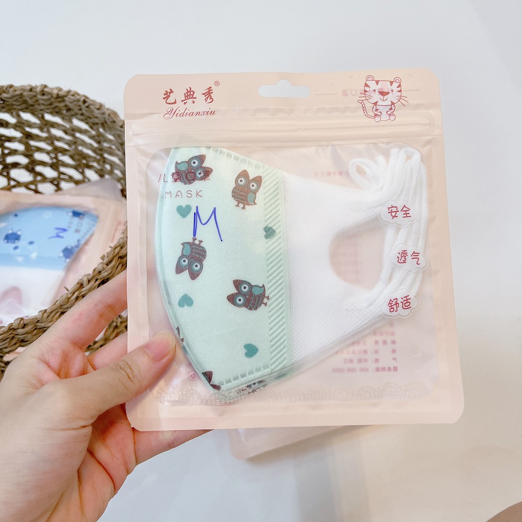 Set 5 khẩu trang 3D 3 lớp chống bụi Mimo baby cho bé từ 3 tháng tới 5 tuổi | BigBuy360 - bigbuy360.vn
