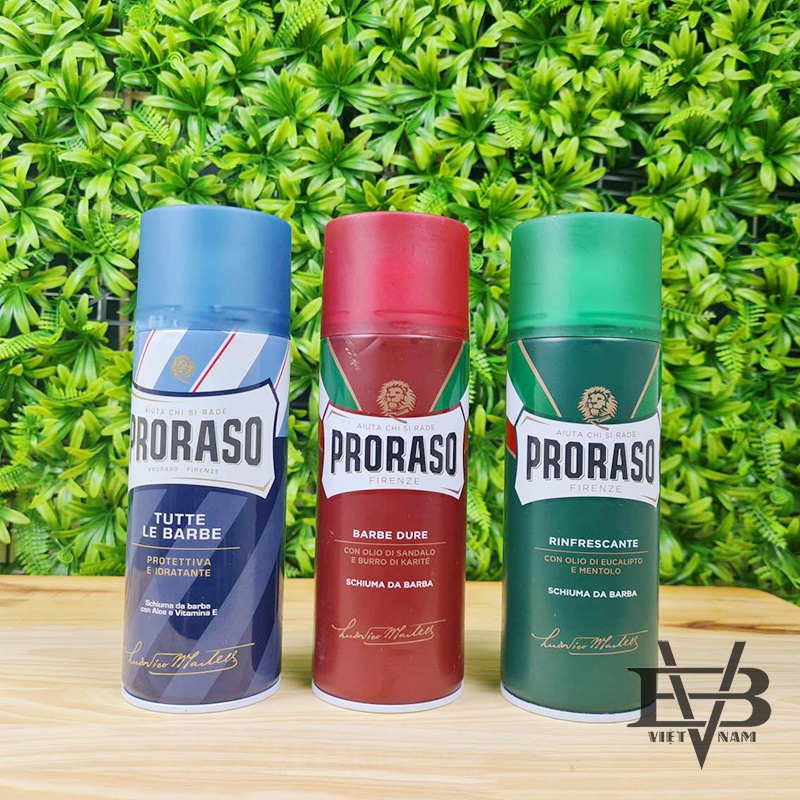 [CHÍNH HÃNG] Bọt cạo râu Proraso cao cấp Ý - Proraso Shaving Foam Sandalwood 400ml | FULL 4 LOẠI