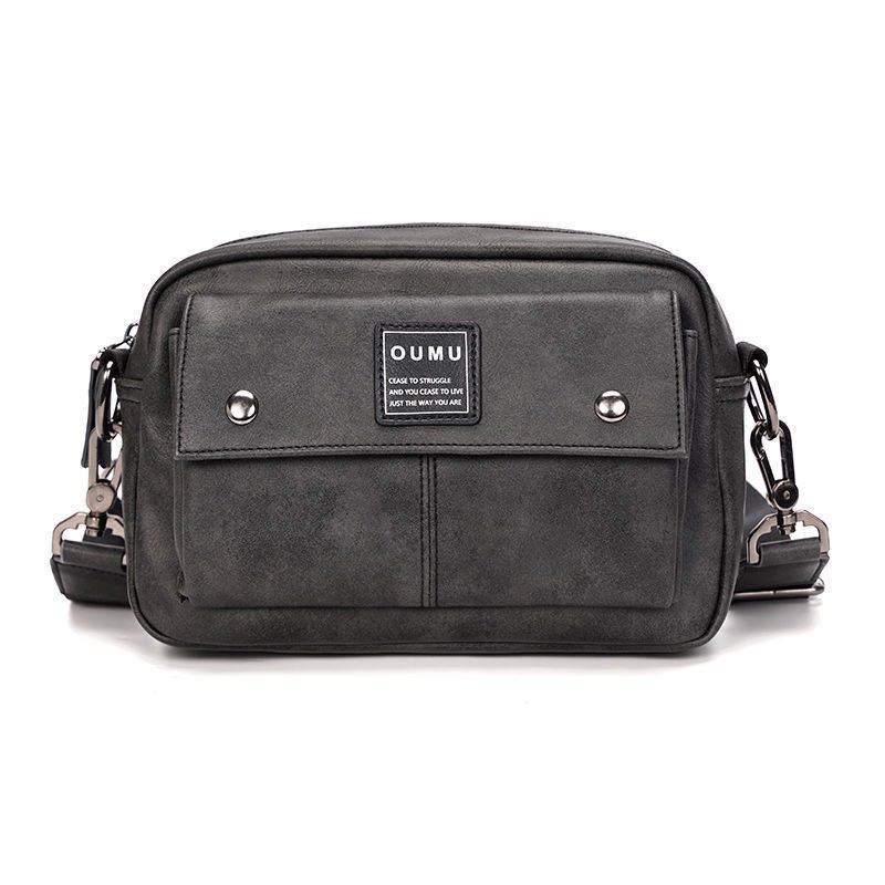 Túi Xách Da Đeo Chéo Nam Thời Trang OUMU  Màu Xám