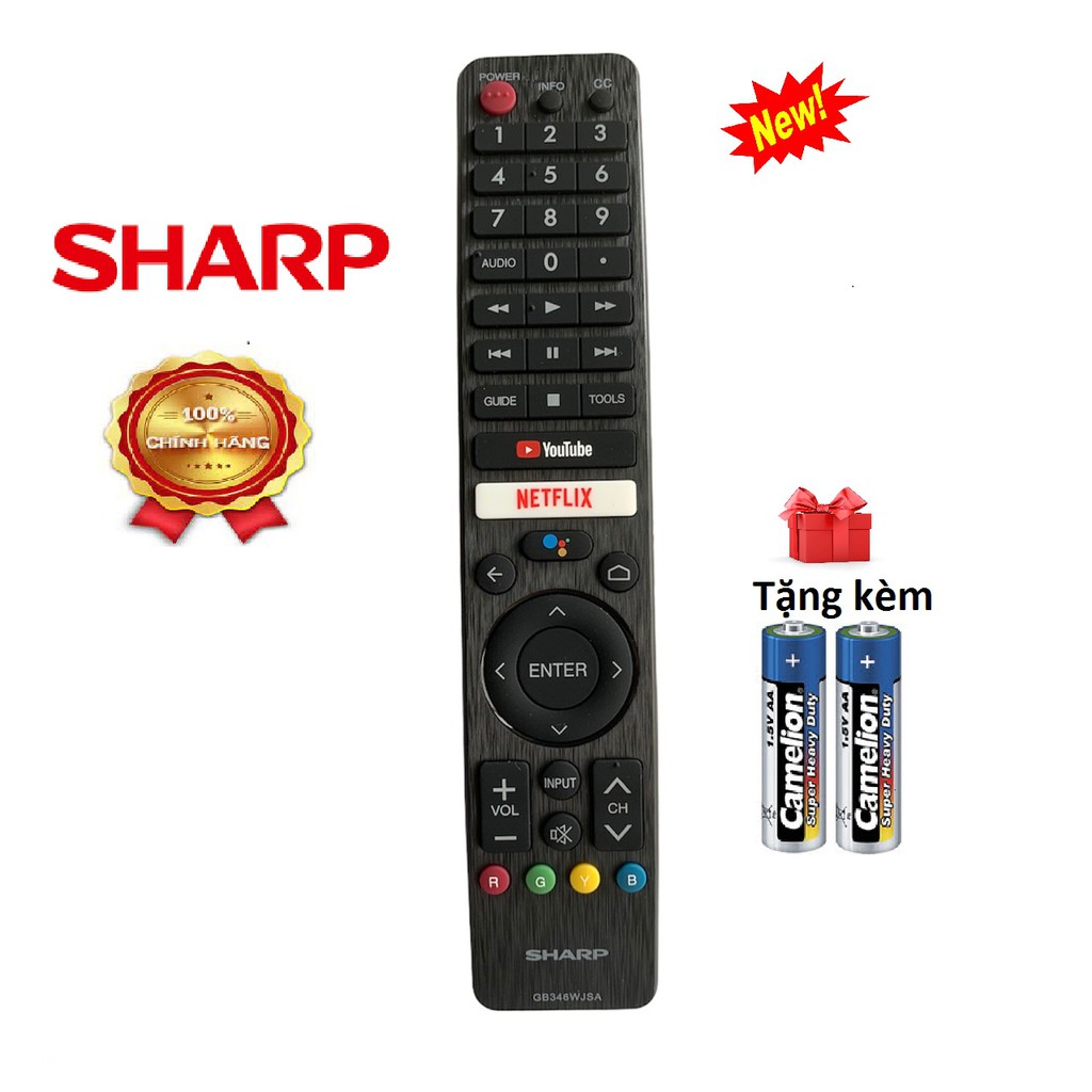 Điều khiển tivi Sharp chính hãng có giọng nói remote tv sharp smart 4k thông minh 43inh 55inh 65inh 