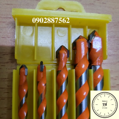 bộ 5 mũi khoan đa năng, khoan sắt khoan bê tông khoan kính khoan gạch (5 mũi, 6-12mm)