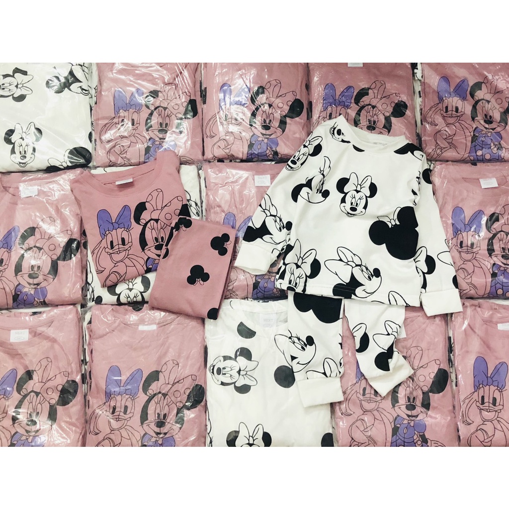 Set 2 bộ dài tay Minnie Daisy Next cho bé gái siêu xinh, chất cotton mềm dày dặn mặc rất thích