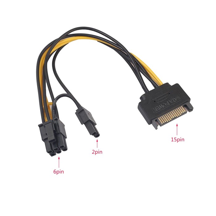 Cáp nguồn Sata sang 8 pin ( 6+2)