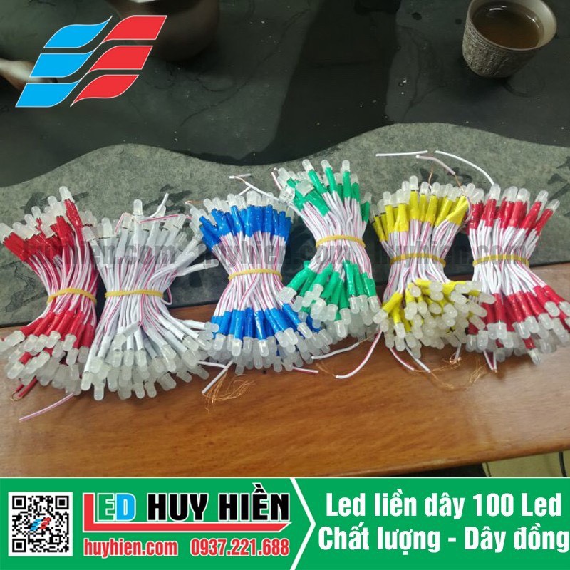 Led liền dây 100 Led JIYI màu trắng, Led liền dây đồng 100 Led chất lượng