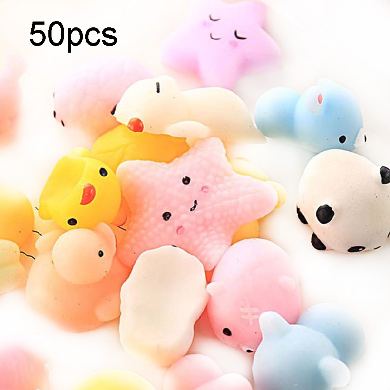 Set 50 Đồ Chơi Squishy Hình Thú Dễ Thương Giúp Giảm Căng Thẳng