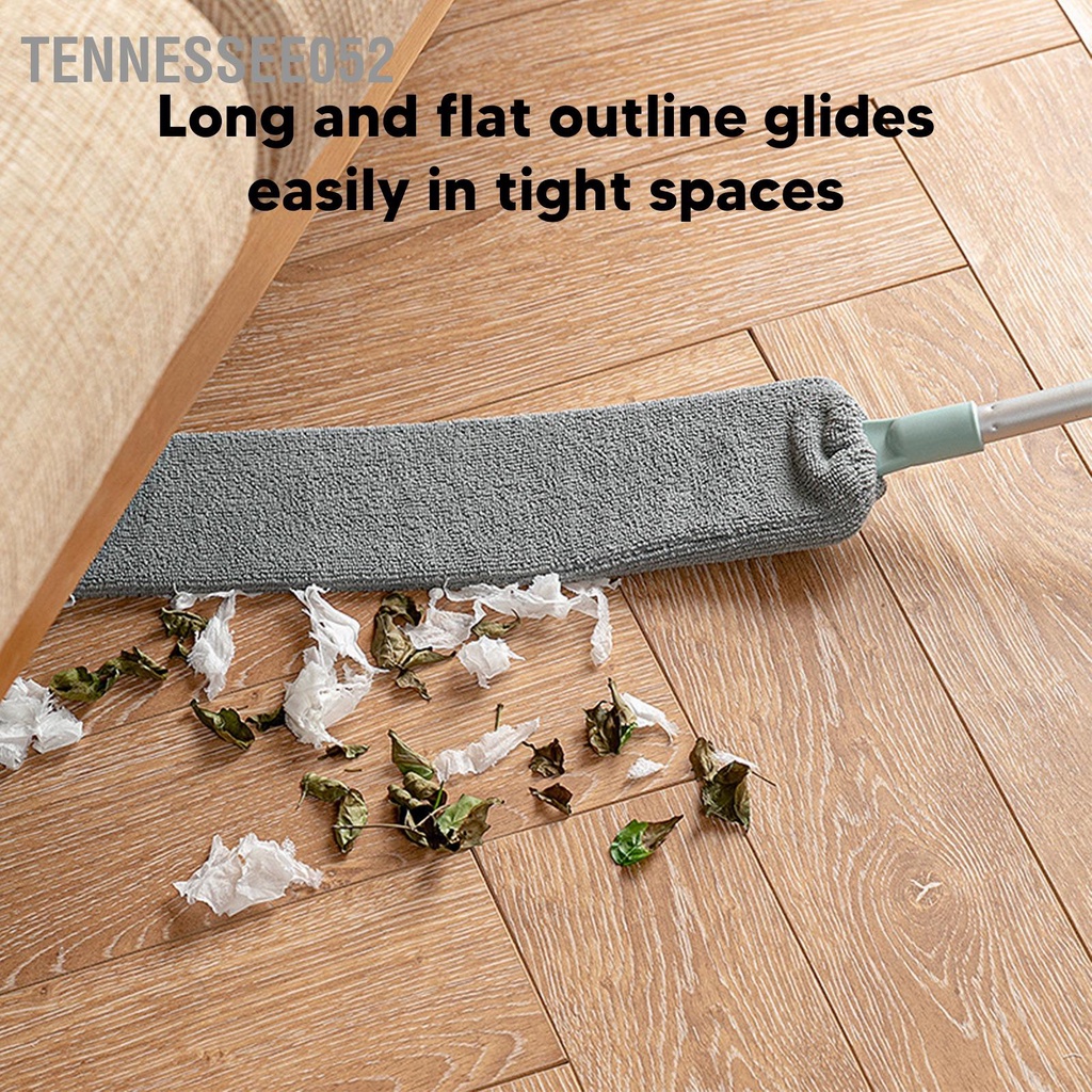 Tennessee052 Bàn chải bụi Thanh nhôm Tay cầm dài 55in Có thể mở rộng đàn hồi Mở có giặt được Đường viền phẳng tay sợi nhỏ