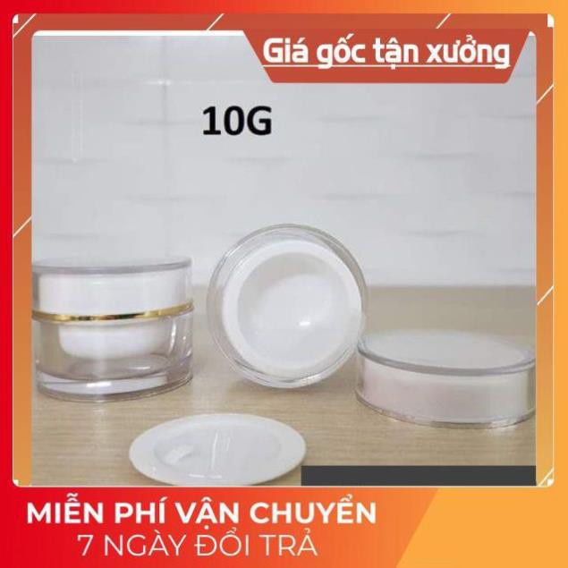 Hủ Đựng Kem ❤ SIÊU RẺ ❤ Hũ chiết mỹ phẩm tròn 5g,10g nắp trơn có lót đựng kem face, phụ kiện du lịch