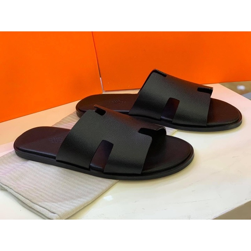 Dép da đính đá H đính nam kèm video