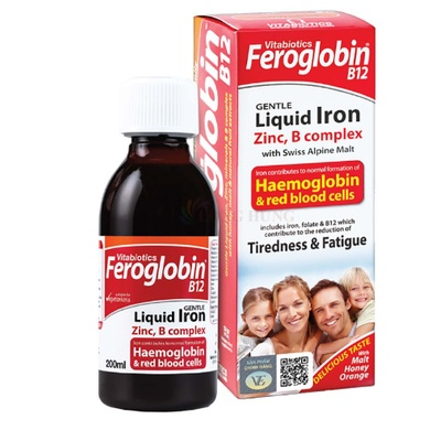 Siro sắt bổ máu Vitabiotics Feroglobin (200ml) - Chống mệt mỏi, suy nhược, trí óc minh mẫn