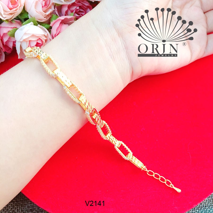 Vòng tay nữ dạng lắc xích đính đá thiết kết cao cấp bền màu Orin V2141
