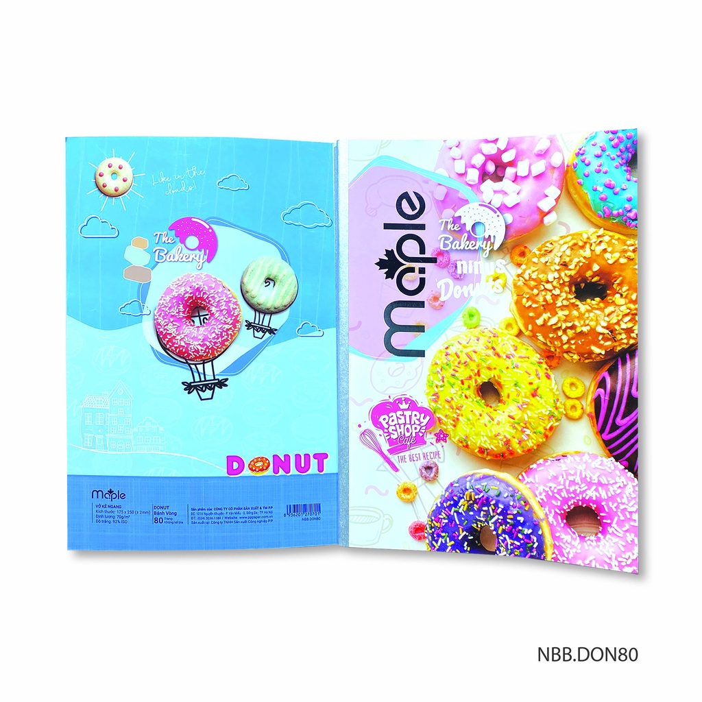 Vở kẻ ngang Mc.ple 80 trang DONUT bánh vòng sặc sỡ - 2070 - định lượng 70gsm