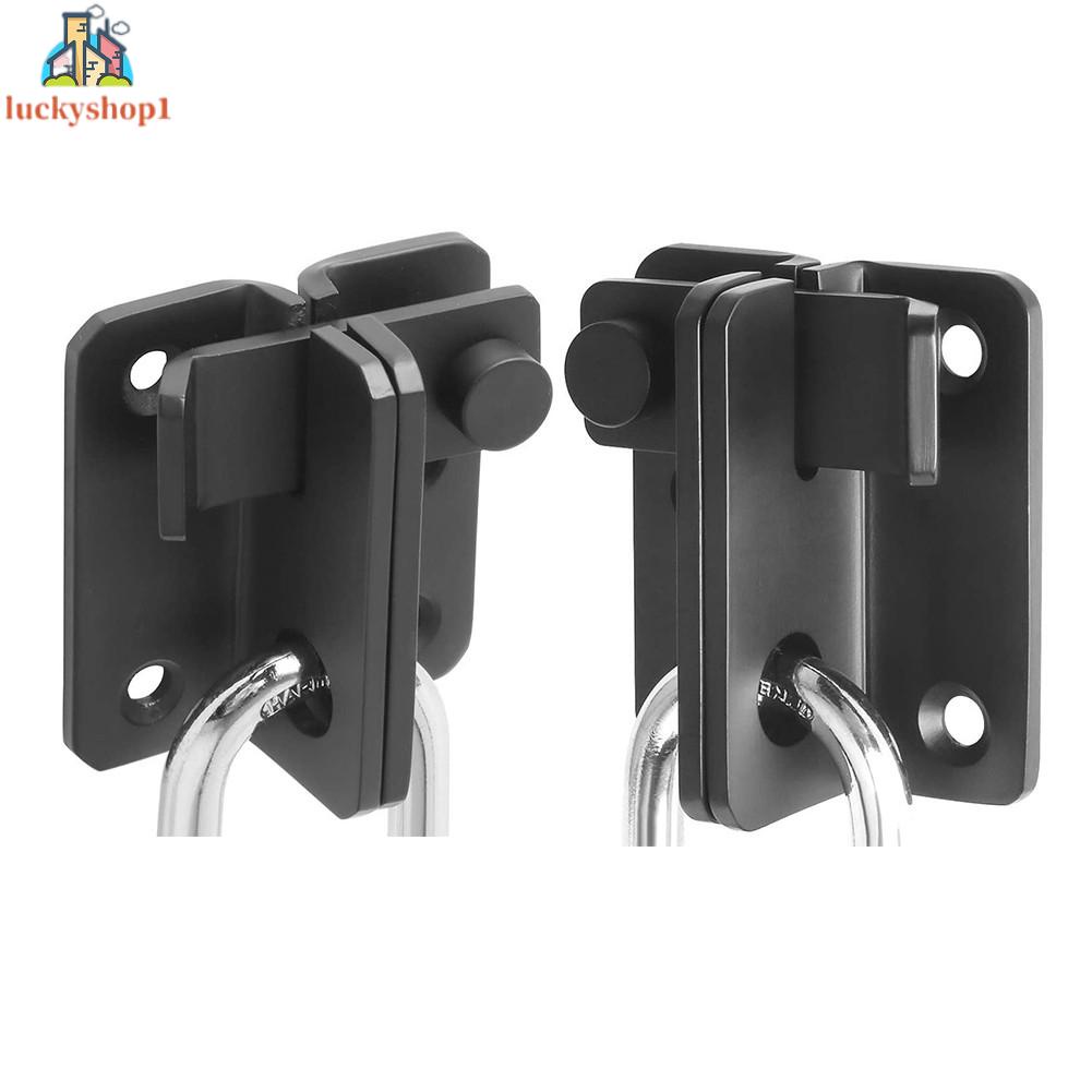 Đen thép không gỉ trái và phải cửa khóa Turnstile dày chống trộm cửa sắt cửa khóa cửa sổ Hasp Pins Phụ kiện