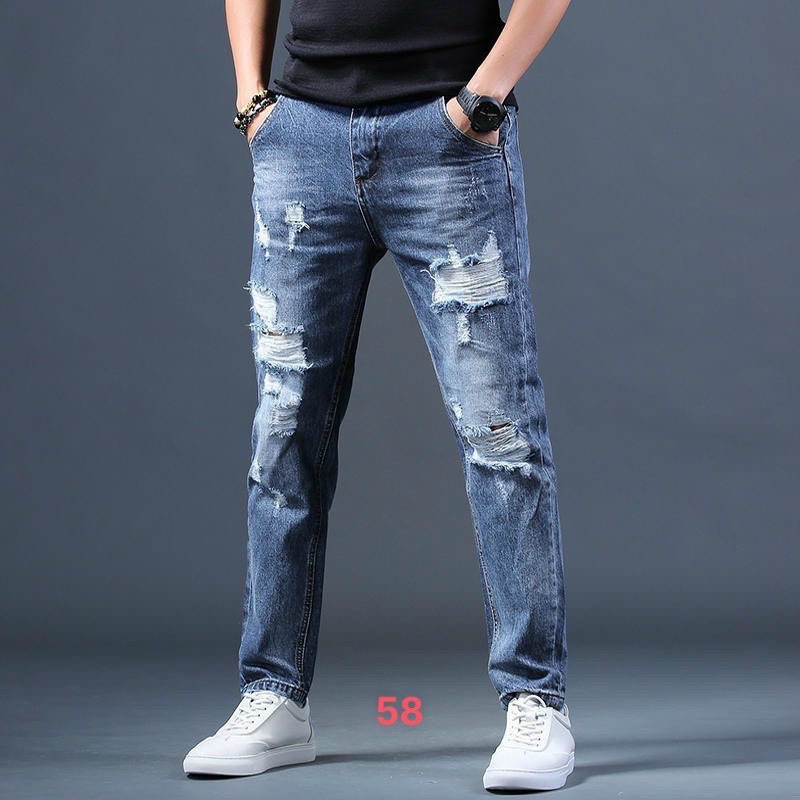 Quần jean nam tenji cao cấp ❤️FREESHIP❤️ Quần Bò Nam rách gối co giãn  thời trang Tô Tồ Shop - QJNM82