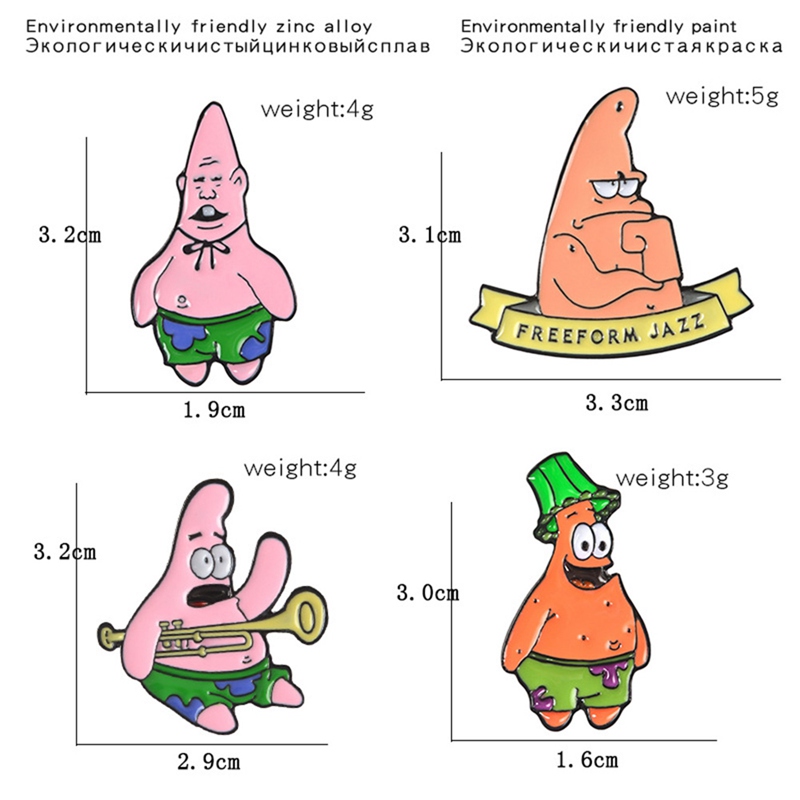 Nuserw GDHY SpongeBob Anime Series Brooch 16 Styles Sponge Bob Enamel Pins Sea Stars Barnacle Boy Pineapple House For Kids Button Badge-in Brooches From Jewelry &amp; Accessorie