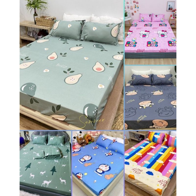 Bộ ga gối cottong poly đủ kích thước m6 m8 2m mẫu đẹp