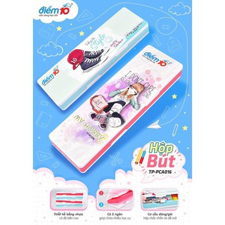 [Chính Hãng]  Hộp Bút Học Sinh Điểm 10 TP-PCA016, Chất Liệu Nhựa Cao Cấp Với 2 Ngăn Đựng Bút (Túi 1 Cái)