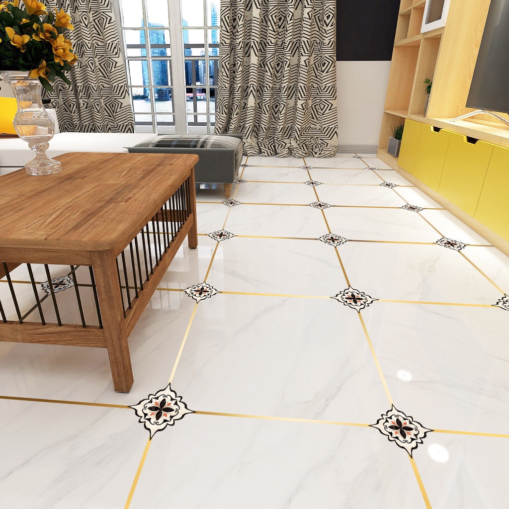 Set 18 Miếng Dán Tường / Sàn Nhà Bằng Pvc Chống Thấm Nước / Mài Mòn Trang Trí Nhà Cửa Thiết Kế Tiện Dụng