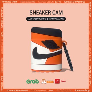 Ốp Vỏ Case Airpod 2/3/1/pro, bảo vệ bao đựng tai nghe bluetooth Airpods 2/pro, hình giày Sneaker MÀU CAM - TOM CASE