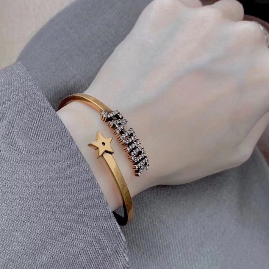 Vòng đeo tay bằng đồng thau in chữ JADior thời trang cổ điển đơn giản