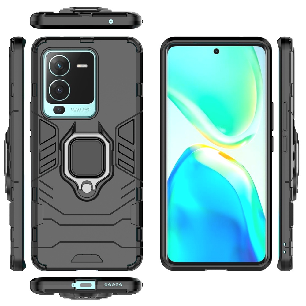 Ốp Điện Thoại Dạng Giáp 3D Có Vòng Đỡ Kim Loại Chống Sốc Cho Vivo S15e S15 Pro S15Pro V25 Pro 5G V23Pro