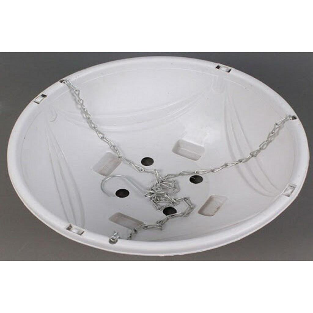 Bộ 5 chậu nhựa chảo treo dây sắt trồng hoa màu trắng đường kính 28cm