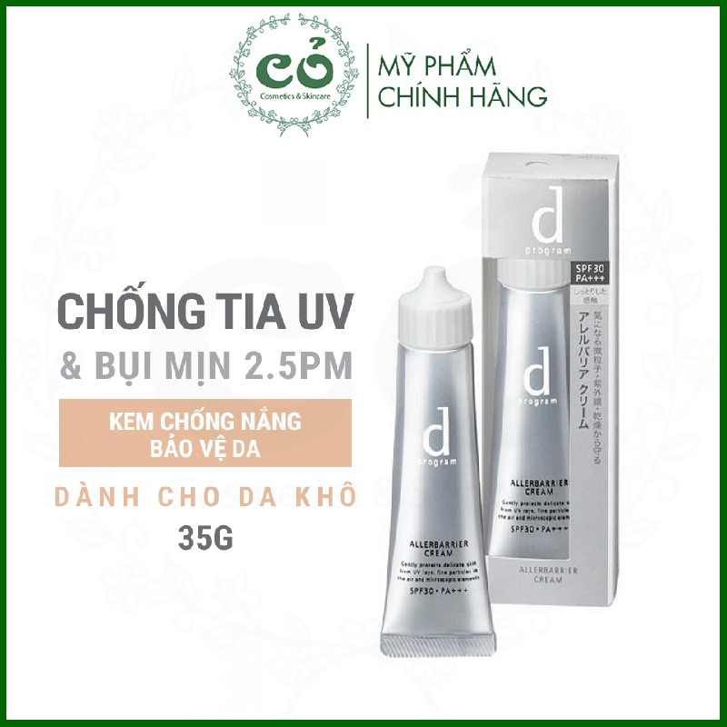 Kem chống nắng bảo vệ da khỏi bụi mịn và ô nhiễm môi trường D Program Allerdefense cream 35g