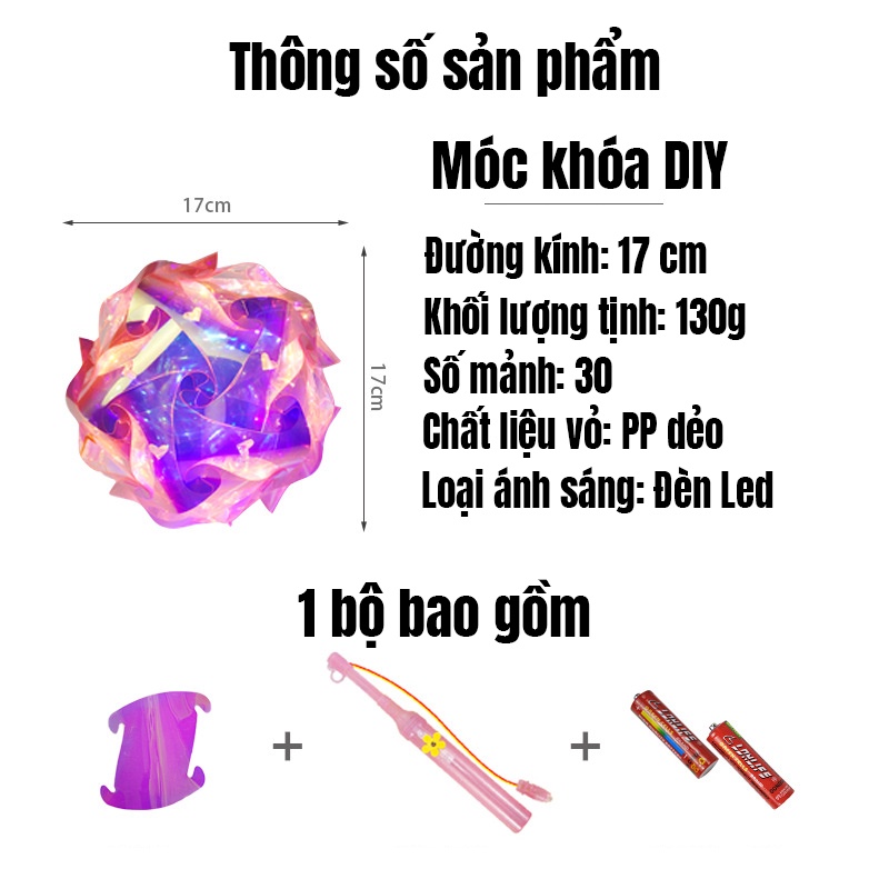 Đèn lồng trung thu đồ chơi lắp ghép cho bé, trang trí decor phòng ngủ, làm việc D4 Nhà Núi